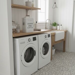 White Laundry Service Tin